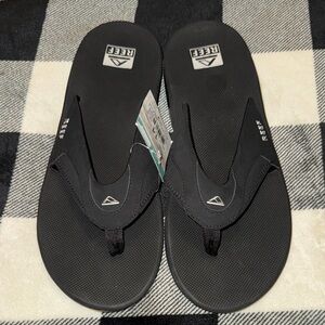 Reef Black Men's Cushioned Flip Flop Sandals Bottle Opener Size 14